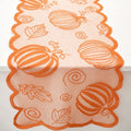 Orange Pumpkin Lace Table Runner Fall Thanksgiving Decor